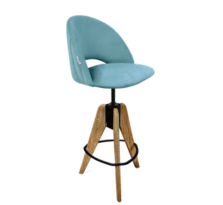 Барный стул SHT-ST34-1 / SHT-S92 (голубая пастель/браш.коричневый/черный муар) в Магадане