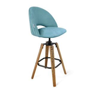 Барный стул SHT-ST34-1 / SHT-S93 (голубая пастель/браш.коричневый/черный муар) в Магадане