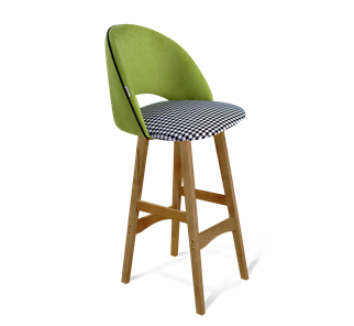 Барный стул SHT-ST34-3 / SHT-S65 (оливковый/гусиная лапка/светлый орех) в Магадане