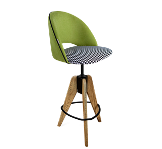 Барный стул SHT-ST34-3 / SHT-S92 (оливковый/гусиная лапка/браш.коричневый/черный муар) в Магадане