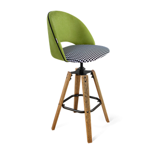 Барный стул SHT-ST34-3 / SHT-S93 (оливковый/гусиная лапка/браш.коричневый/черный муар) в Магадане