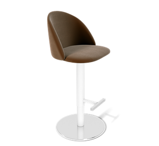 Барный стул SHT-ST35 / SHT-S128 (кофейный ликер/хром/белый муар) в Магадане