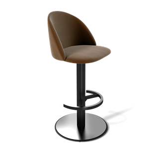Барный стул SHT-ST35 / SHT-S137 (кофейный ликер/стальной/черный муар) в Магадане
