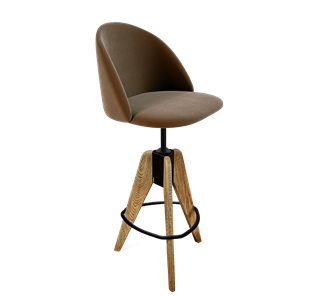 Барный стул SHT-ST35 / SHT-S92 (кофейный ликер/браш.коричневый/черный муар) в Магадане