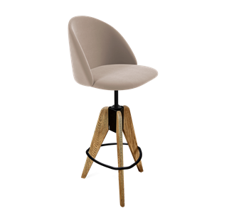 Барный стул SHT-ST35 / SHT-S92 (латте/браш.коричневый/черный муар) в Магадане