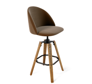 Барный стул SHT-ST35 / SHT-S93 (кофейный ликер/браш.коричневый/черный муар) в Магадане