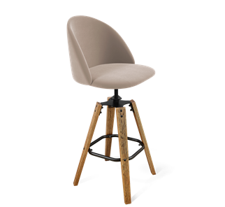Барный стул SHT-ST35 / SHT-S93 (латте/браш.коричневый/черный муар) в Магадане