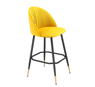 Барный стул SHT-ST35-1 / SHT-S148 (имперский жёлтый/черный муар/золото) в Магадане