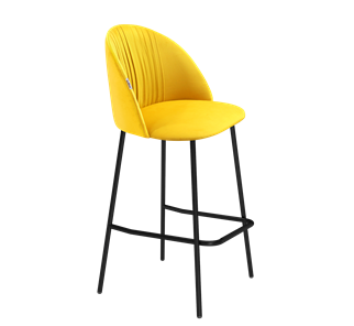 Барный стул SHT-ST35-1 / SHT-S29P (имперский жёлтый/черный муар) в Магадане