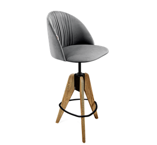 Барный стул SHT-ST35-1 / SHT-S92 (угольно-серый/браш.коричневый/черный муар) в Магадане