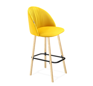 Барный стул SHT-ST35-1 / SHT-S94 (имперский жёлтый/прозрачный лак/черный муар) в Магадане