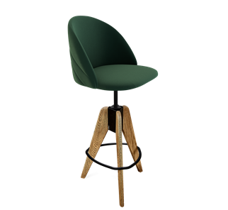 Барный стул SHT-ST35-2 / SHT-S92 (лиственно-зеленый/браш.коричневый/черный муар) в Магадане