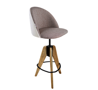 Барный стул SHT-ST35-3 / SHT-S92 (тростниковый сахар/зефирный/браш.коричневый/черный муар) в Магадане