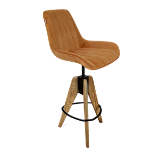 Барный стул SHT-ST37 / SHT-S92 (горчичный/браш.коричневый/черный муар) в Магадане