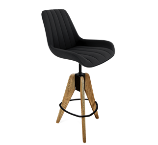 Барный стул SHT-ST37 / SHT-S92 (ночное затмение/браш.коричневый/черный муар) в Магадане