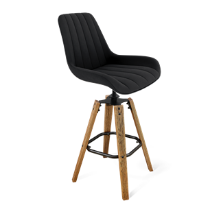 Барный стул SHT-ST37 / SHT-S93 (ночное затмение/браш.коричневый/черный муар) в Магадане