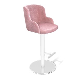 Барный стул SHT-ST39 / SHT-S128 (пыльная роза/хром/белый муар) в Магадане