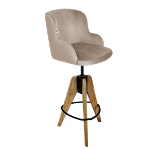 Барный стул SHT-ST39 / SHT-S92 (латте/браш.коричневый/черный муар) в Магадане