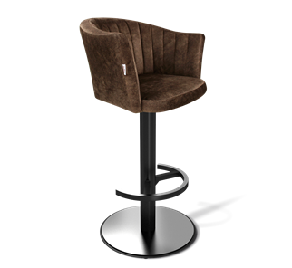 Барный стул SHT-ST42-1 / SHT-S137 (кофейный трюфель/стальной/черный муар) в Магадане