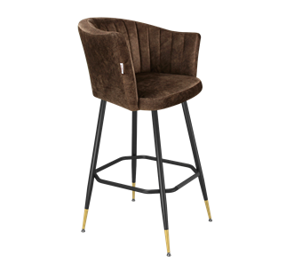 Барный стул SHT-ST42-1 / SHT-S148 (кофейный трюфель/черный муар/золото) в Магадане