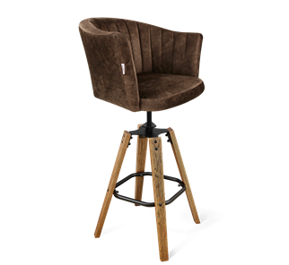 Барный стул SHT-ST42-1 / SHT-S93 (кофейный трюфель/браш.коричневый/черный муар) в Магадане