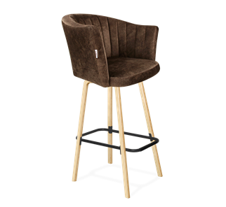 Барный стул SHT-ST42-1 / SHT-S94 (кофейный трюфель/прозрачный лак/черный муар) в Магадане