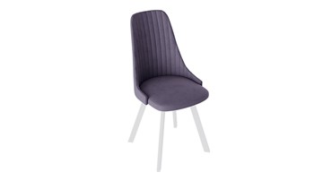 Обеденный стул Франк (паук) исп2 (Белый матовый/Микровелюр Фиолетовый) в Магадане