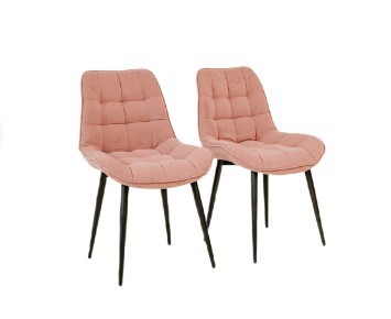 Комплект из 2-х кухонных стульев Комфорт розовый черные ножки в Магадане