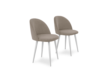 Комплект из 2-х обеденных стульев Лайт бежевый белые ножки в Магадане
