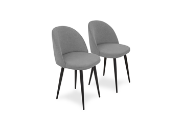 Комплект из 2-х обеденных стульев Лайт серый черные ножки в Магадане