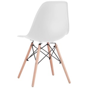 Комплект обеденных стульев 4 шт. BRABIX "Eames CF-010", пластик белый, опоры дерево/металл, 532630, 2033A в Магадане