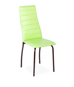 Обеденный стул Волна, прошивка горизонтально, каркас металл коричневый, экотекс фисташковый в Магадане