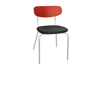 Кухонный стул SHT-ST85-2/SB85-2/S85M (красный/черный/хром лак) в Магадане