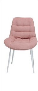 Мягкий стул для кухни Brendoss Комфорт розовый белые ножки в Магадане