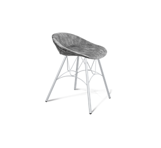 Обеденный стул SHT-ST19-SF1 / SHT-S100 (дымный/хром лак) в Магадане