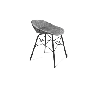 Обеденный стул SHT-ST19-SF1 / SHT-S107 (дымный/черный муар) в Магадане