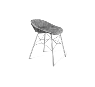 Обеденный стул SHT-ST19-SF1 / SHT-S107 (дымный/хром лак) в Магадане