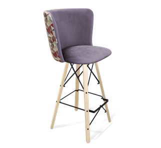 Барный стул SHT-ST36-4 / SHT-S80 (сумеречная орхидея/прозрачный лак/черный) в Магадане