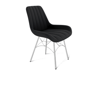 Обеденный стул SHT-ST37 / SHT-S107 (ночное затмение/хром лак) в Магадане