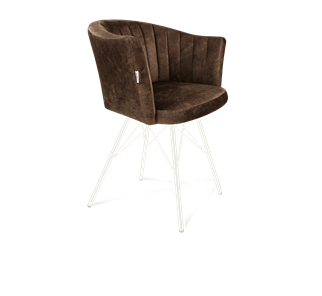 Обеденный стул SHT-ST42-1 / SHT-S37 (кофейный трюфель/белый муар) в Магадане
