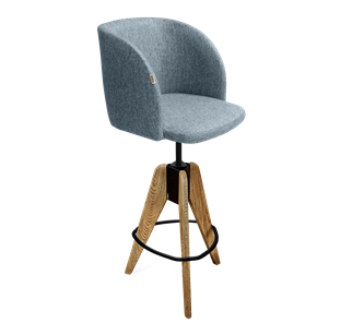 Полубарный стул SHT-ST33 / SHT-S92 (синий лед/браш.коричневый/черный муар) в Магадане