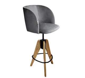 Полубарный стул SHT-ST33 / SHT-S92 (угольно-серый/браш.коричневый/черный муар) в Магадане