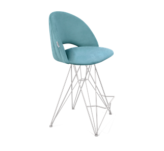 Полубарный стул SHT-ST34-1 / SHT-S66-1 (голубая пастель/хром лак) в Магадане