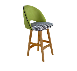 Полубарный стул SHT-ST34-3 / SHT-S65-1 (оливковый/гусиная лапка/светлый орех) в Магадане