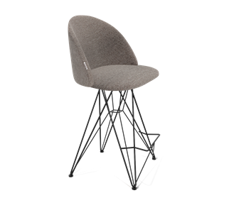 Полубарный стул SHT-ST35 / SHT-S66-1 (тростниковый сахар/черный муар) в Магадане