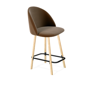 Полубарный стул SHT-ST35 / SHT-S94-1 (кофейный ликер/прозрачный лак/черный муар) в Магадане
