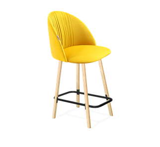 Полубарный стул SHT-ST35-1 / SHT-S94-1 (имперский жёлтый/прозрачный лак/черный муар) в Магадане