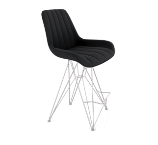 Полубарный стул SHT-ST37 / SHT-S66-1 (ночное затмение/хром лак) в Магадане