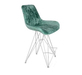 Полубарный стул SHT-ST37 / SHT-S66-1 (зеленый чай/хром лак) в Магадане
