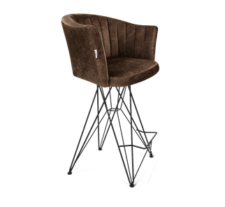Полубарный стул SHT-ST42-1 / SHT-S66-1 (кофейный трюфель/черный муар) в Магадане